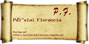 Pávlai Florencia névjegykártya